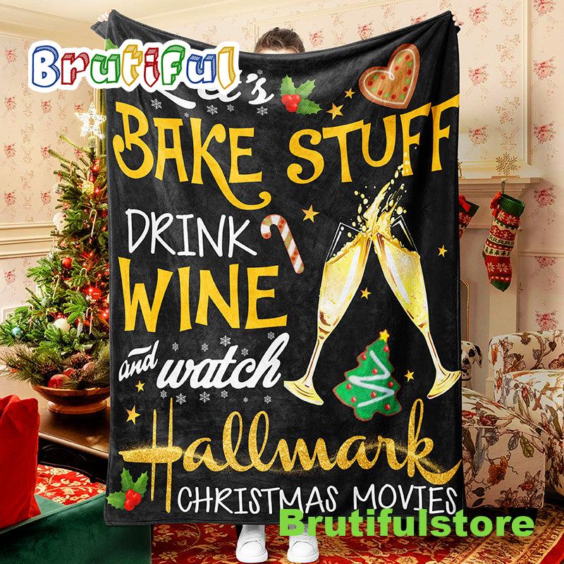 Celebrate Christmas Golden Champagne Christmas Blanket