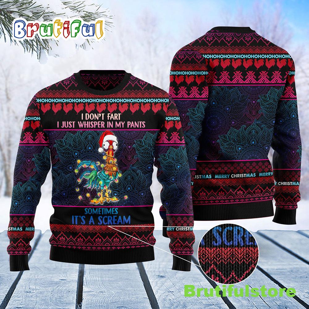 Chicken Funny Christmas Ugly Christmas Sweater - Christmas Graphic Sweater