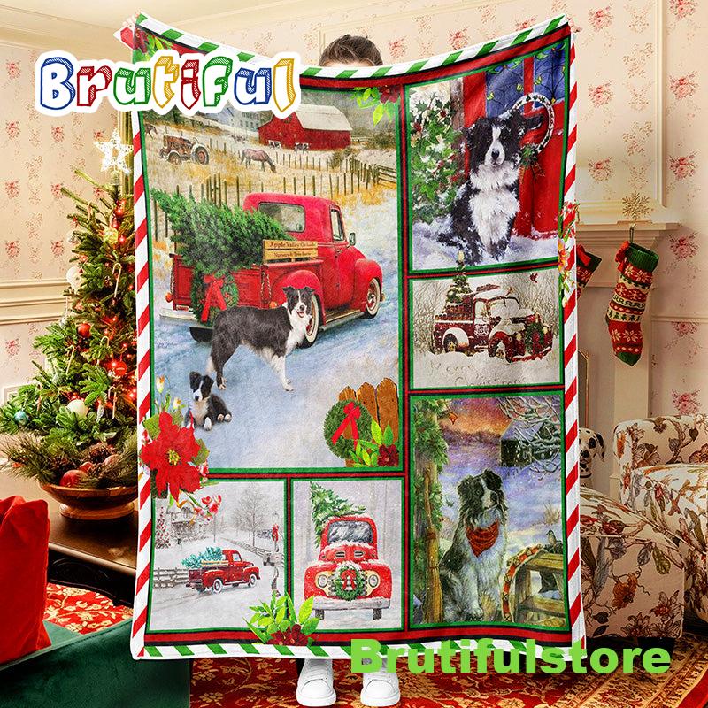Christmas Blanket Truck Christmas Tree Blanket Border Shepherd