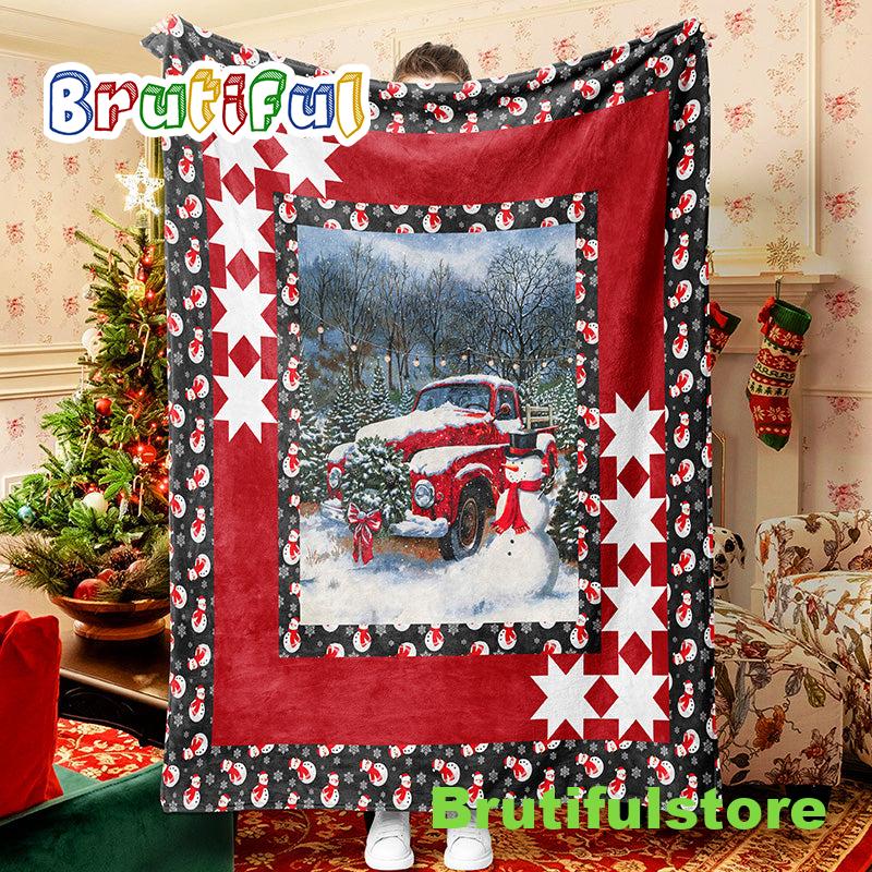 Christmas Truck Christmas Tree Snowman Quilt