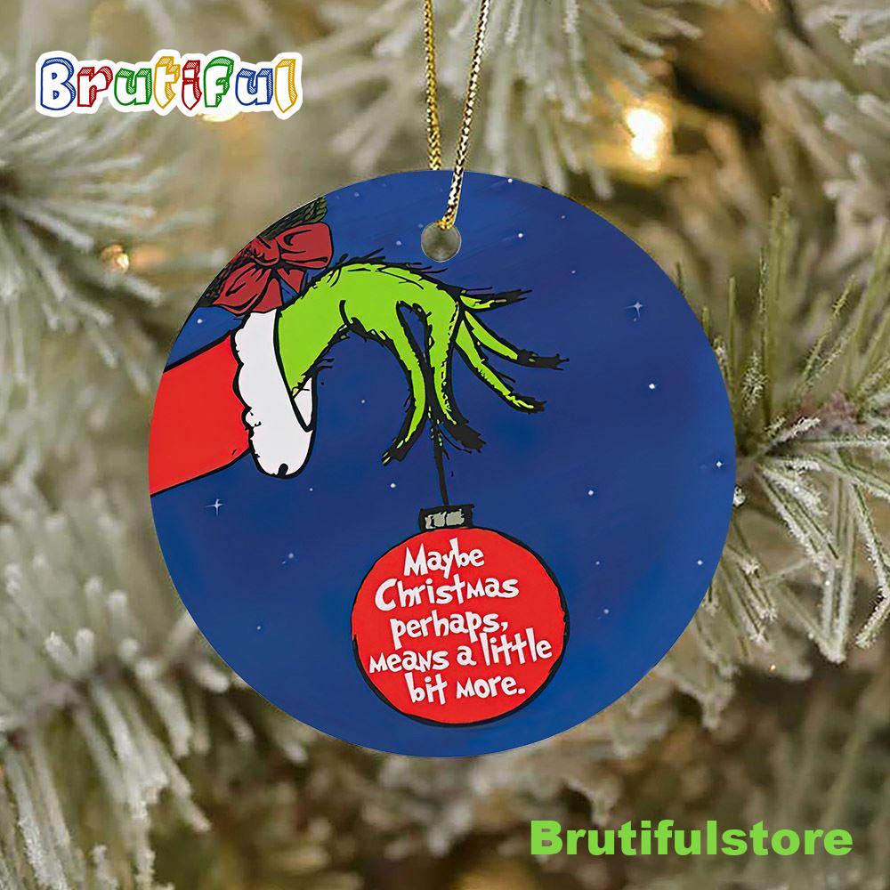 Christmas Wreath Grinch And Max 2022 Grinch Arm Holding Ornament 1