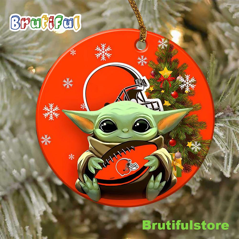 Cleveland Browns Baby Yoda NFL Ornaments 2022 1