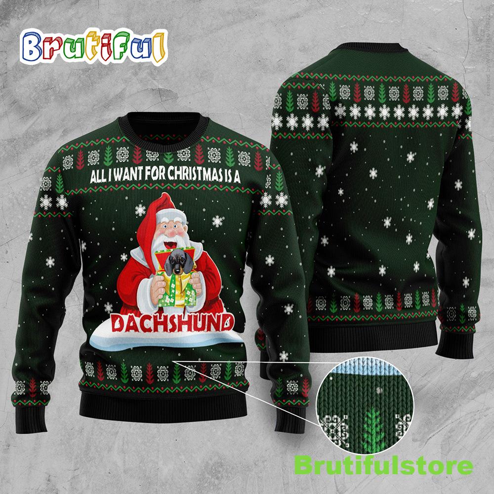 Dachshund Gift Ugly Christmas Sweater Lover Xmas Sweater Gift