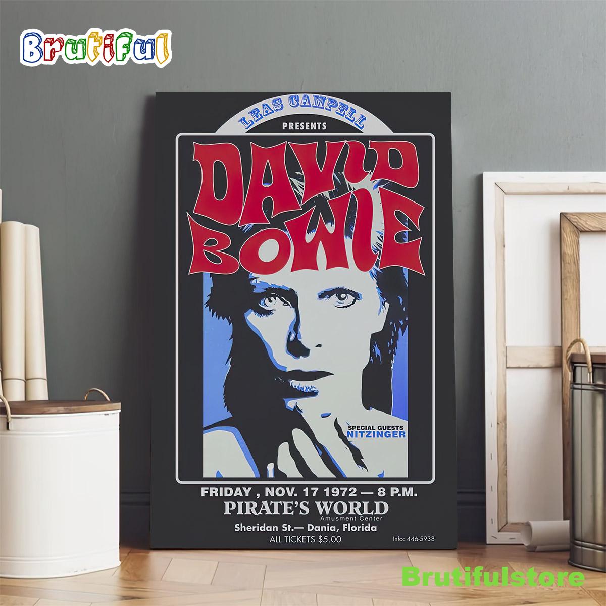 David Bowie New York City 1972 Tour 2022 Vintage Poster Canvas
