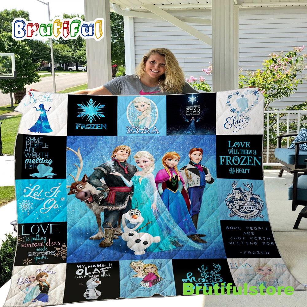 Frozen Disney Christmas Movie 3d Quilt Blanket