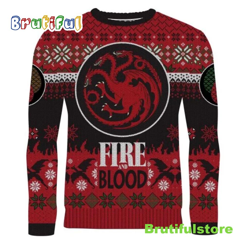 Game Of Thrones Fire Blood Targaryen Christmas Sweater