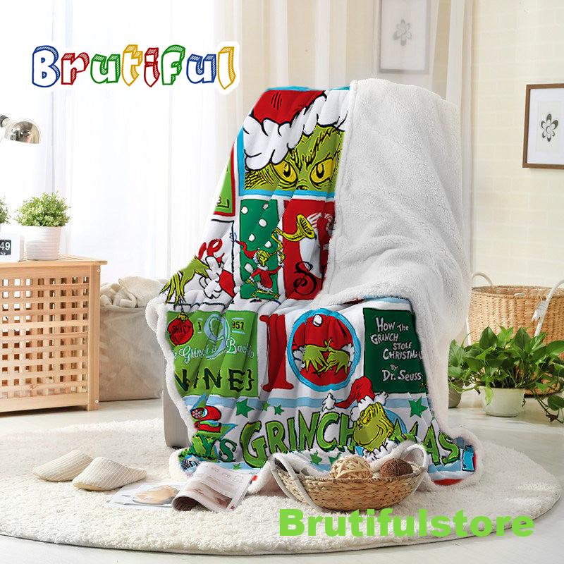Grinch Countdown Christmas Blanket