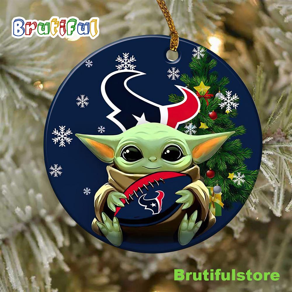 Houston Texans Baby Yoda NFL Football Ornaments 2022 1
