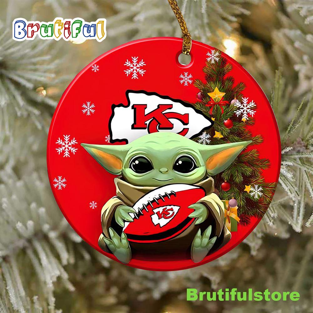 Kansas City Chiefs Baby Yoda NFL Football Ornaments 2022 1