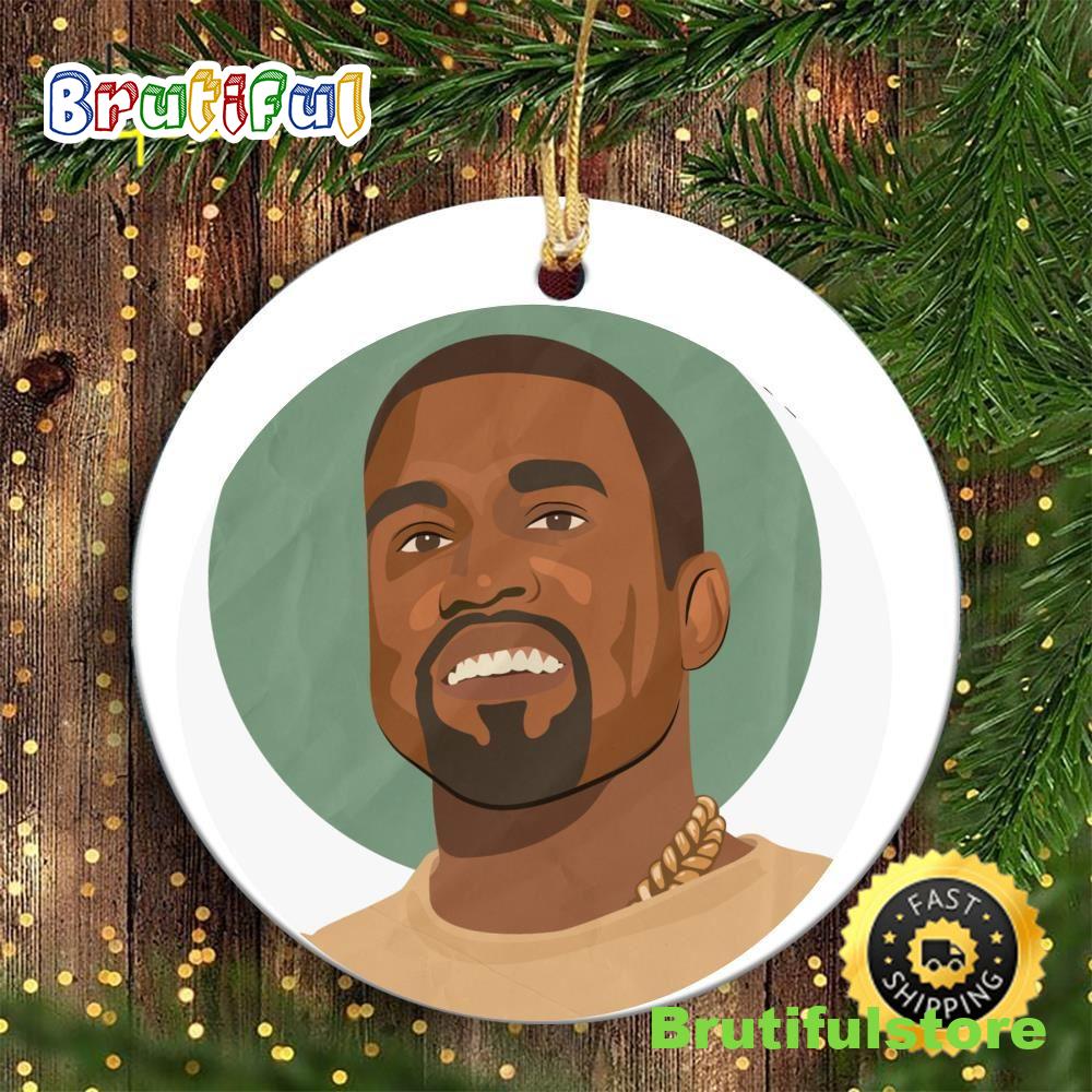 Kanye West Merry Christmas 90s Hip Hop Christmas Ornament