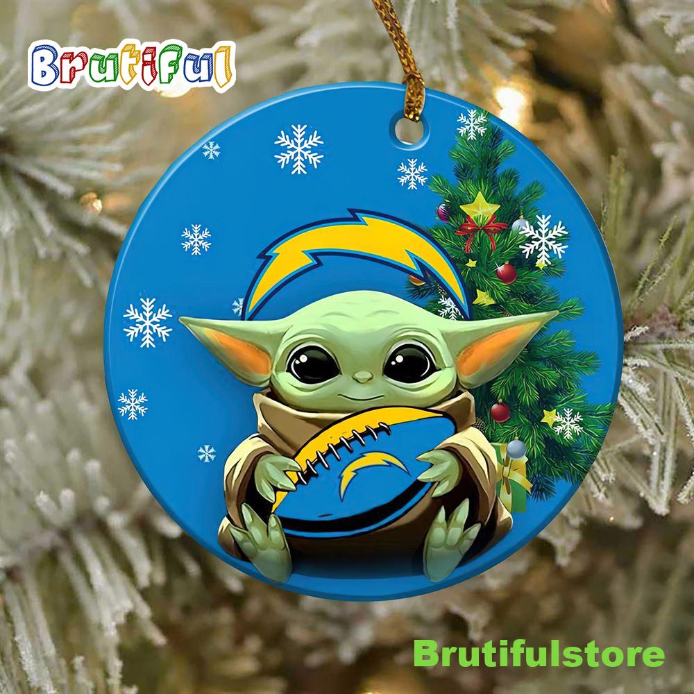 Los Angeles Chargers Baby Yoda NFL Football Ornaments 2022 1
