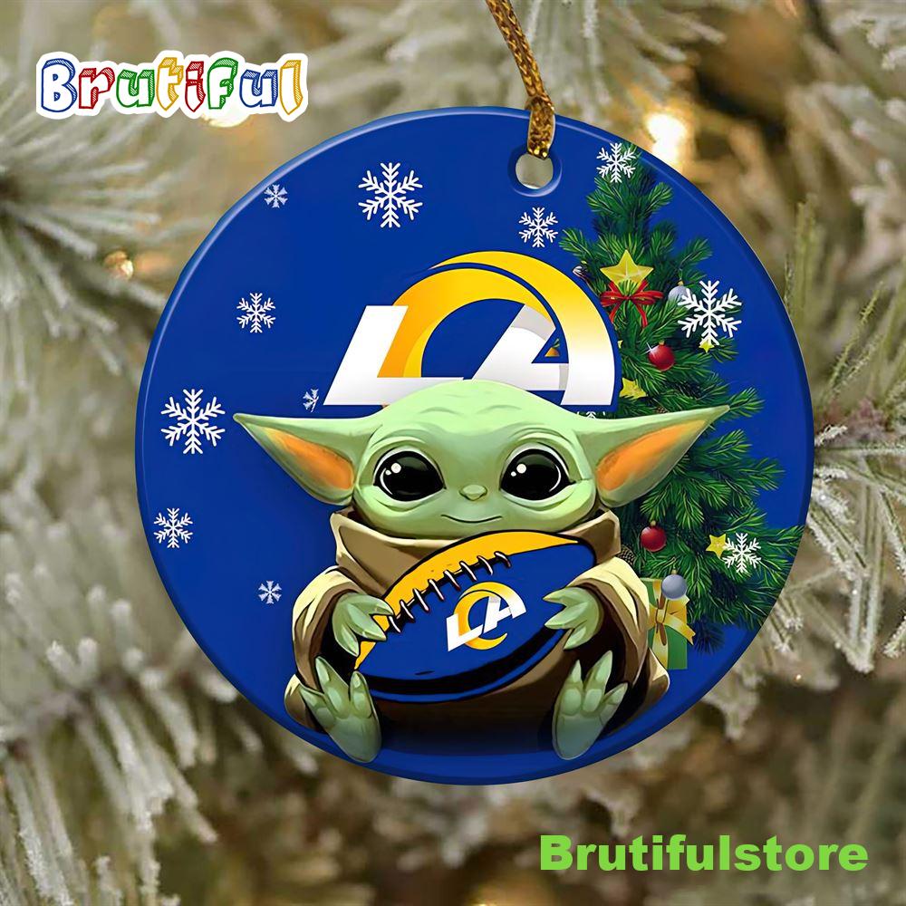 Los Angeles Rams Baby Yoda NFL Football Ornaments 2022 1