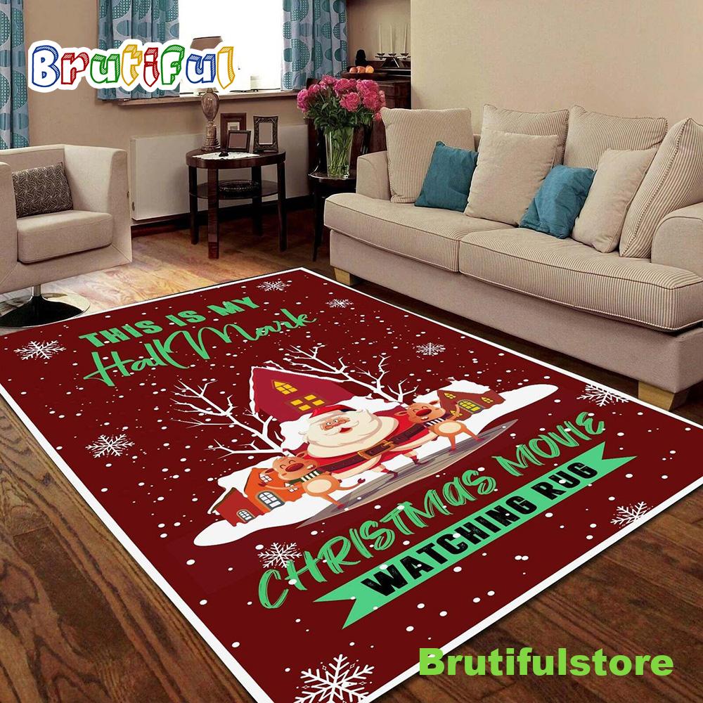 Merry Christmas Movie Watching Christmas Area Rug Carpet