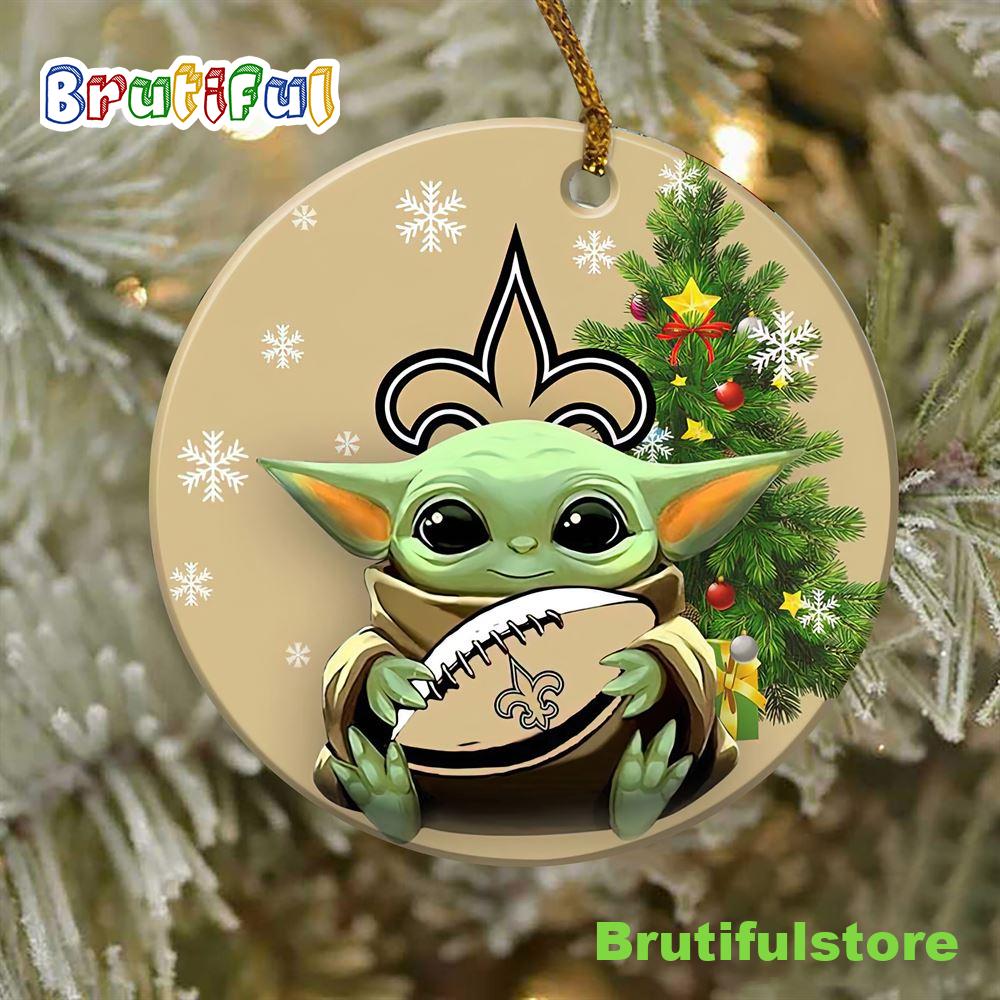 New Orleans Saints Baby Yoda NFL Football Ornaments 2022 1