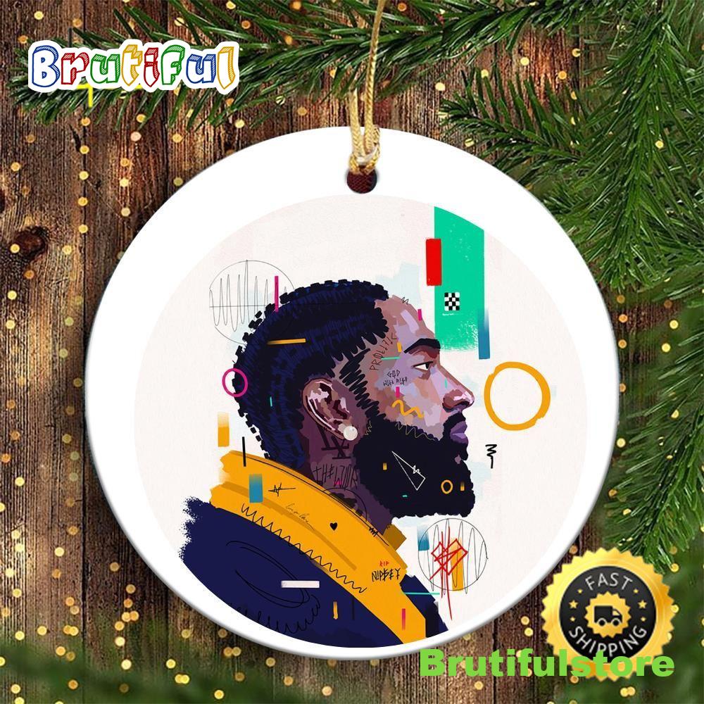 Nipsey Hussle Art Christmas Hip Hop Christmas Ornament