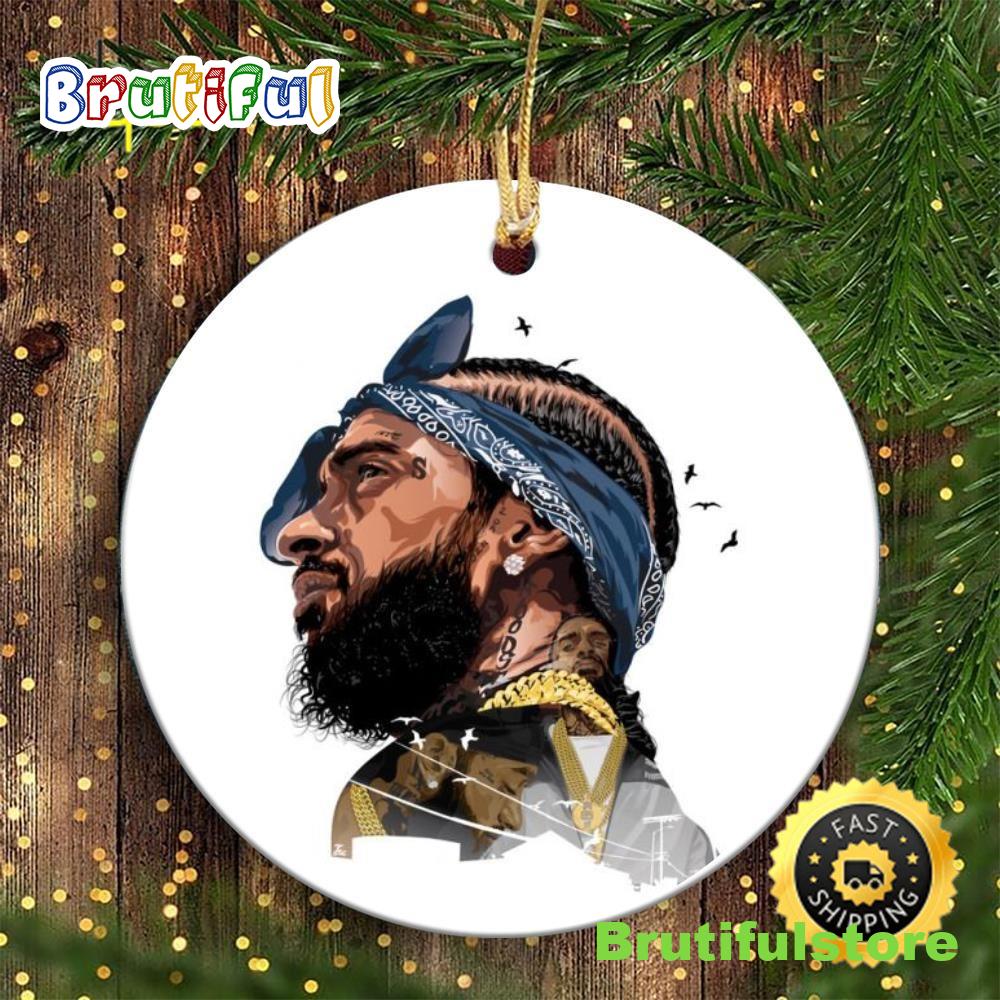 Nipsey Hussle Head Scarf Turban Hip Hop Christmas Ornament