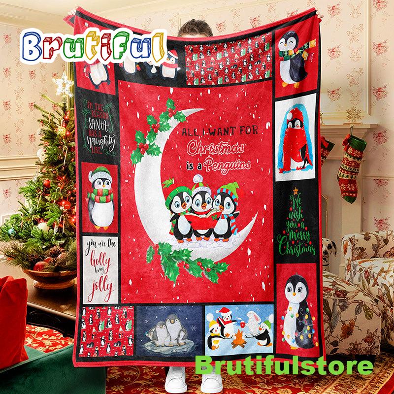 Penguin Christmas Blanket