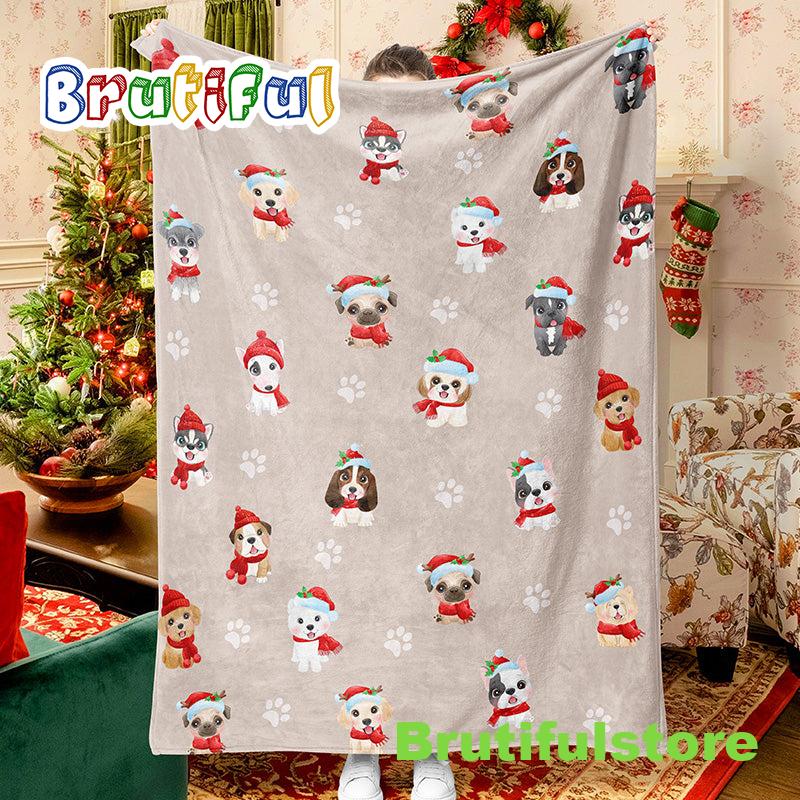 Puppy Portrait Cartoon Blanket