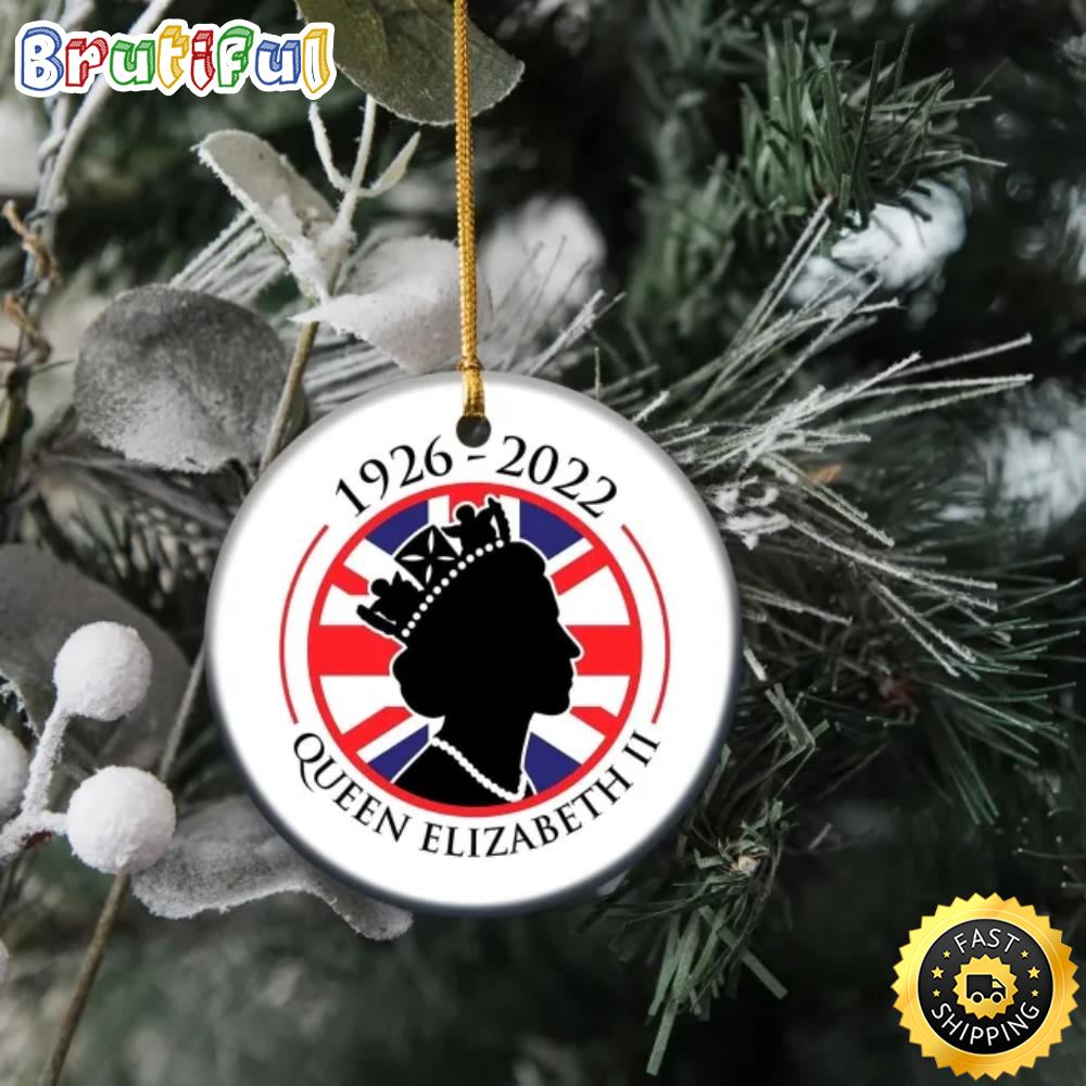 Queen Elizabeth Platinum Rest In Peace Queen Elizabeth Christmas Ornament