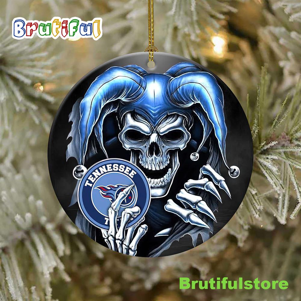 Tennessee Titans Skull Joker NFL Christmas Ornaments
