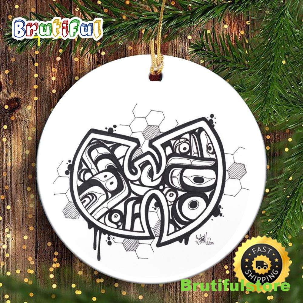 Wu tang Clan Logo Basic White And Black Wu Tang Christmas Ornament