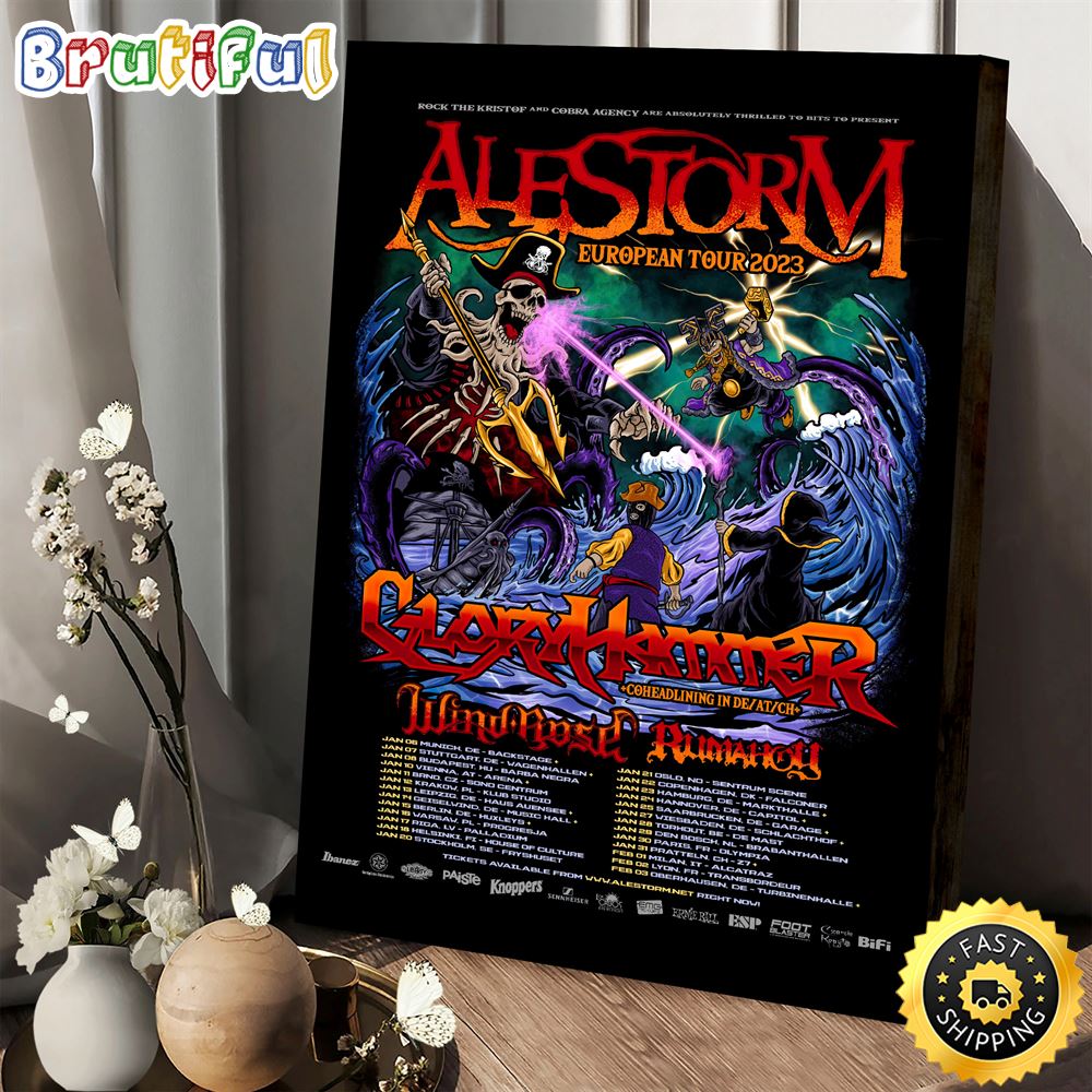 Alestorm Seventh Rum Of A Seventh Rum Tour 2023 Dates Poster Canvas