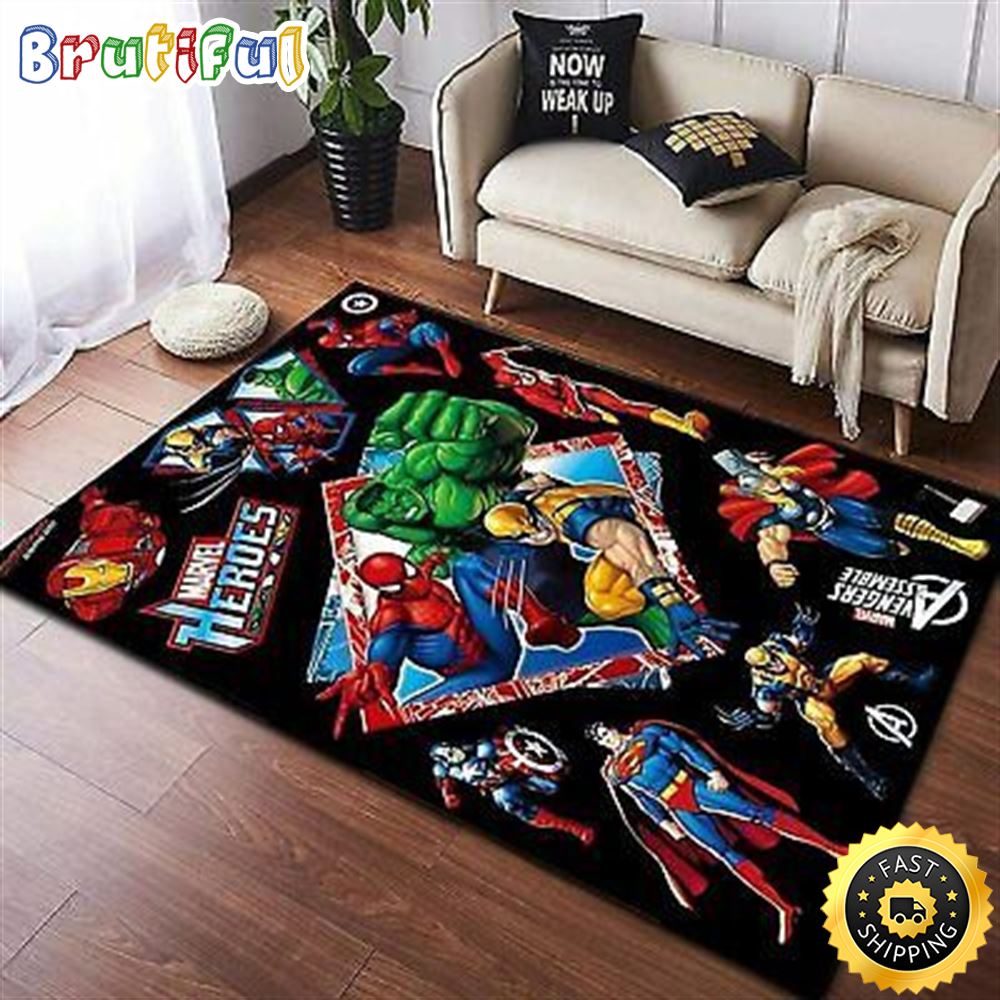 Avengers Superhero Fluffy Marvel Movie Art 2022 Marvel Christmas Rug