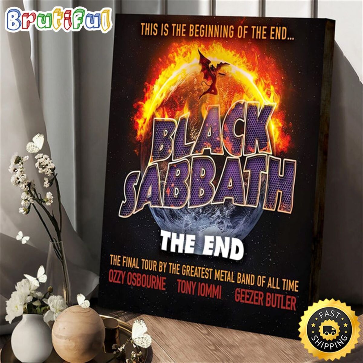 Black Sabbath The End ツアー シルクスクリーン ポスター Black Sabbath The End of The End Movie Concert Theater