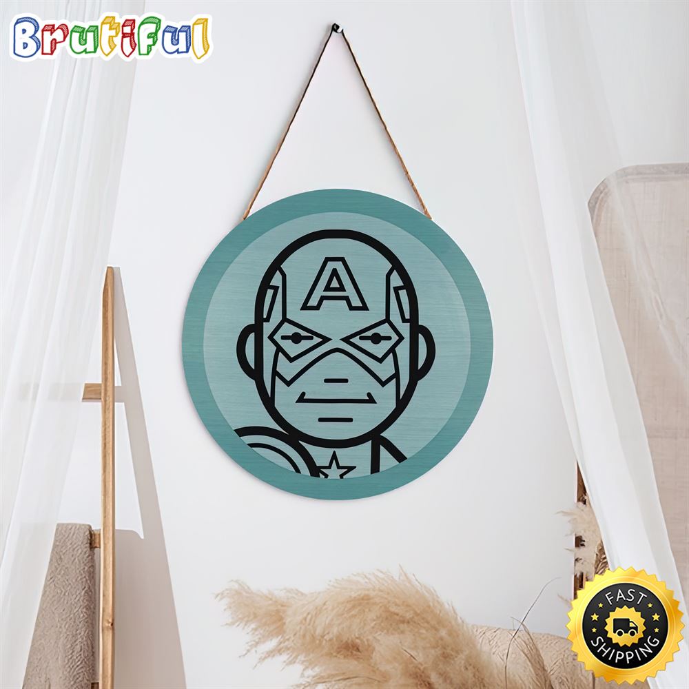 Captain America Stylized Line Art Icon Marvel Sign