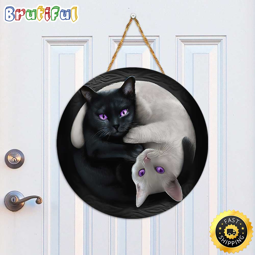 Cat Black And White Christmas 2022 Cat Christmas Sign