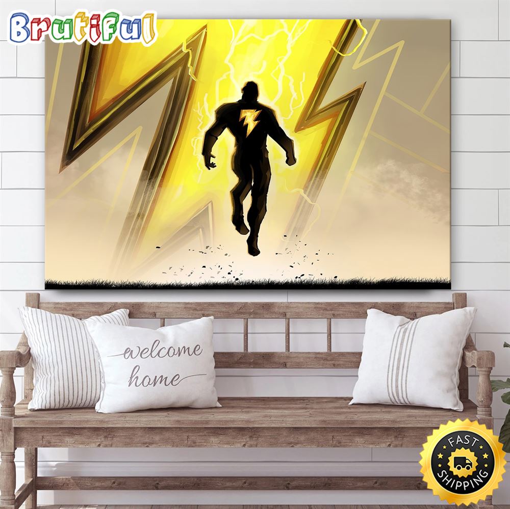 Dc Comics Black Adam Lightning Portrait Poster Canvas