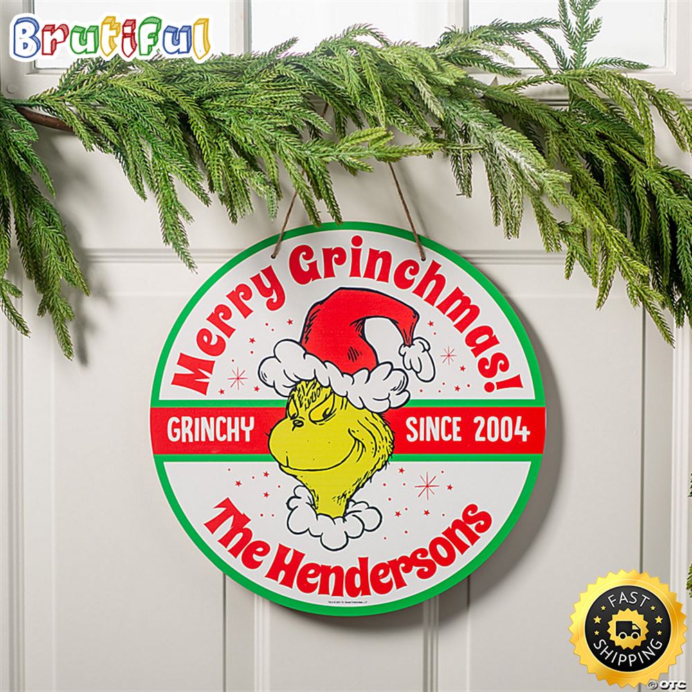 Dr. Seuss The Grinch Movie Christmas 2022 Grinch Merry Christmas Sign