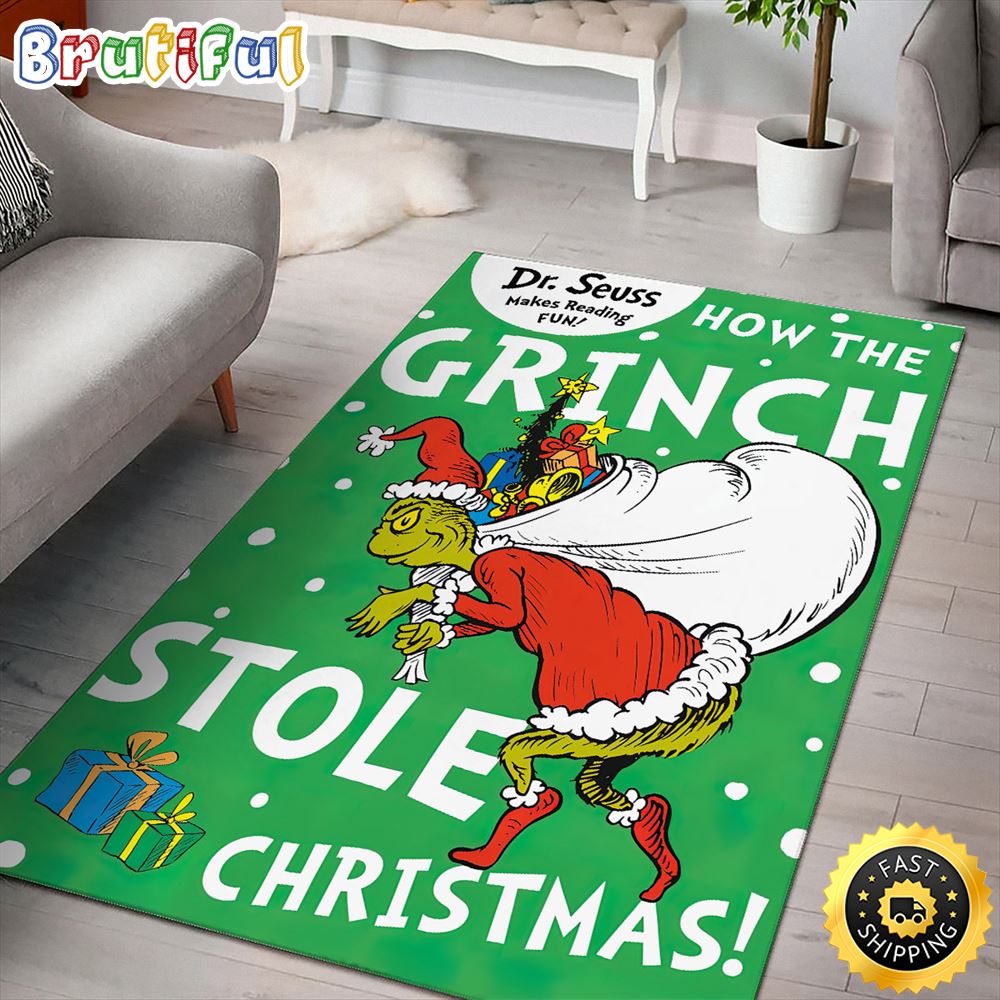 Dr Seuss Makes Reading Fun How The Grinch Stole Christmas Grinch Rug