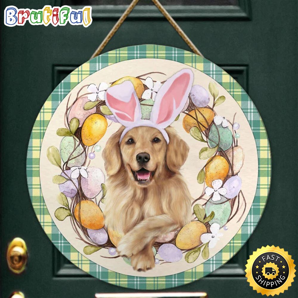 Easter Dog Golden Retriever Bunny Dog Christmas Sign