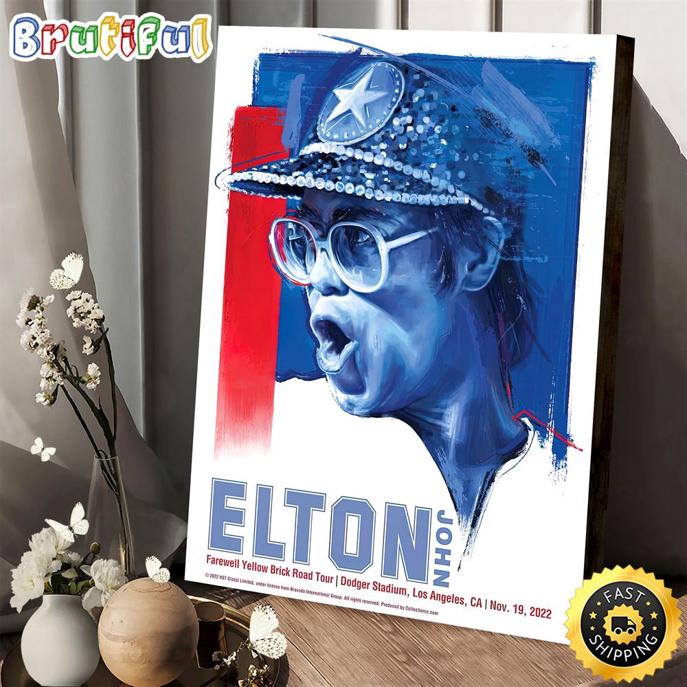 Elton John Tour 2022 November 20 Dodger Stadium Night 2 Poster Canvas
