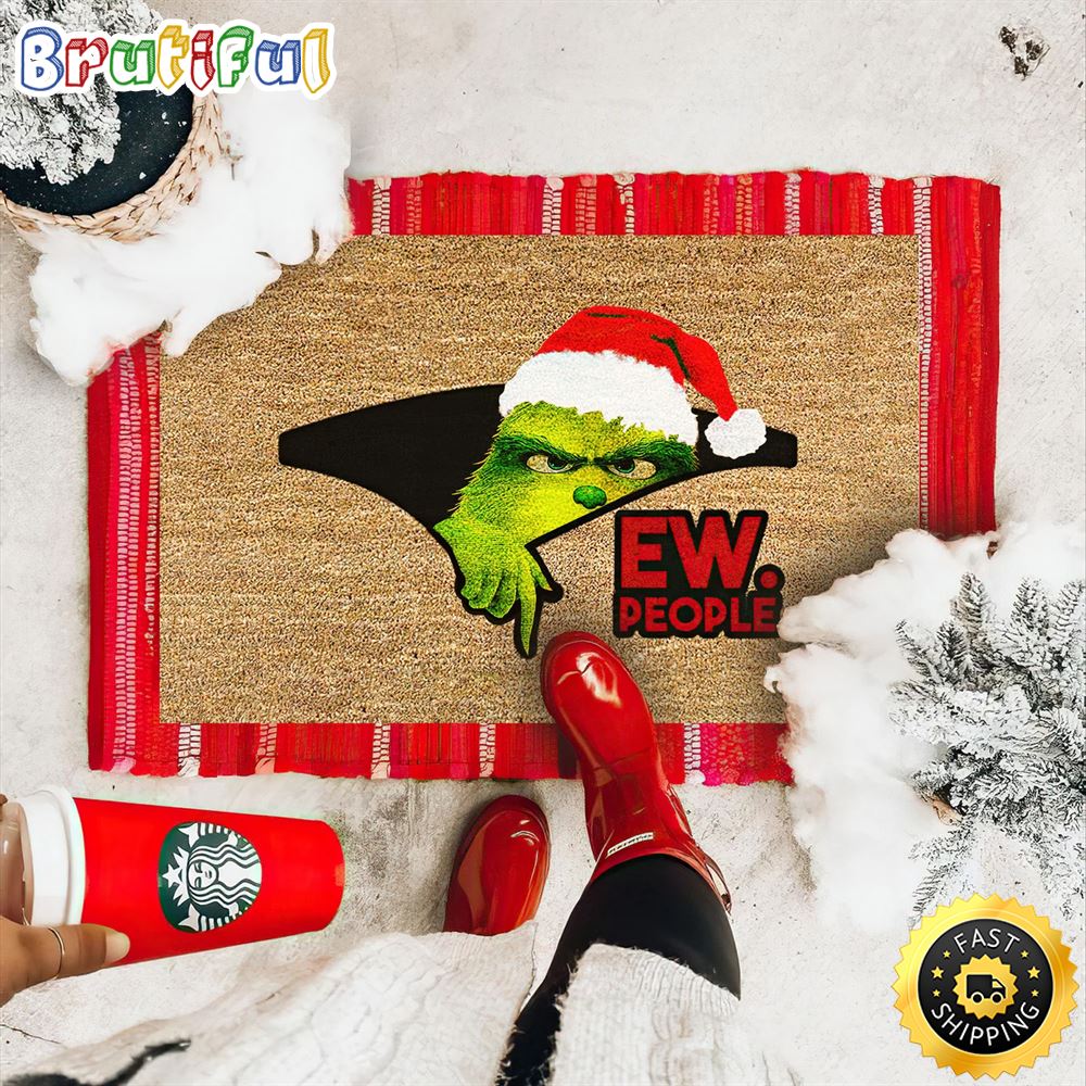 Ew People! The Grinch Door Mat, Funny Christmas Doormat