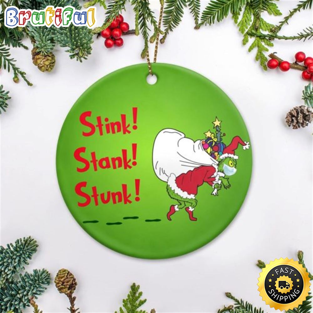 Grinch Hand Christmas Stink Stank Stunk Grinch Arm Holding Ornament