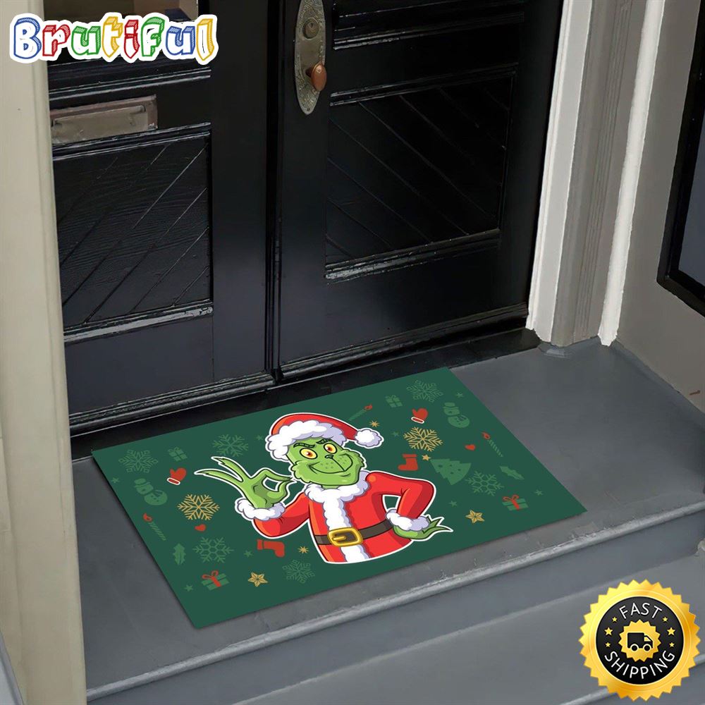Grinchs Mat Fun Decoration Christmas Doormat