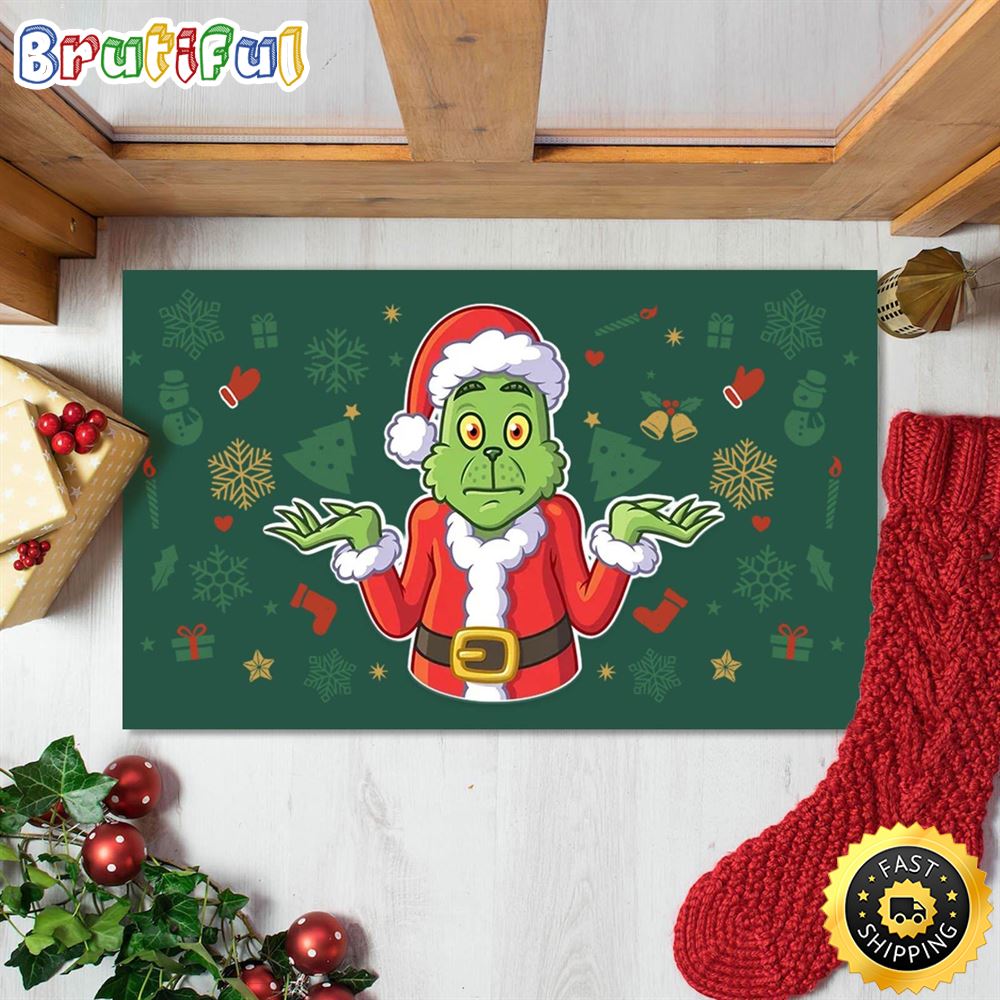 Grinchs Mat Fun Decoration Mat Christmas