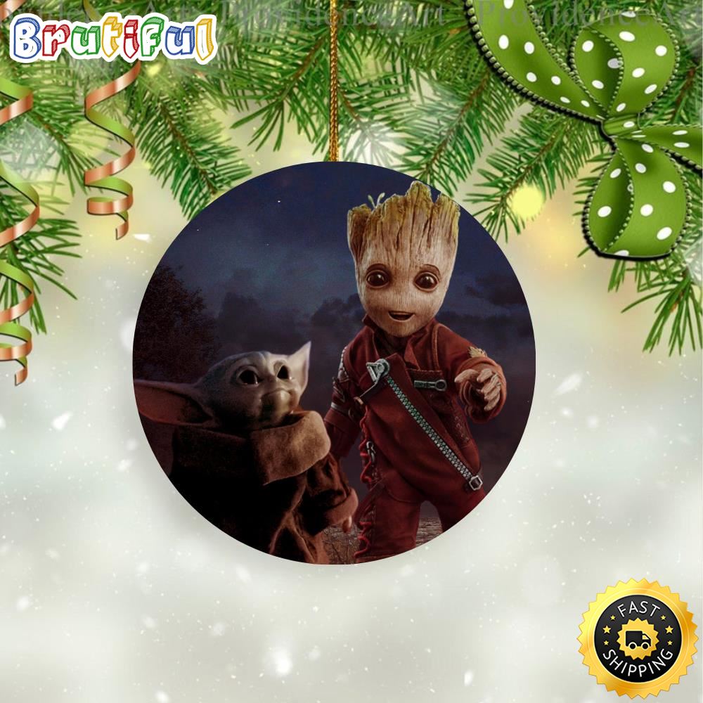 Groot and Baby Yoda Marvel 2022 Marvel Christmas Tree Ornament