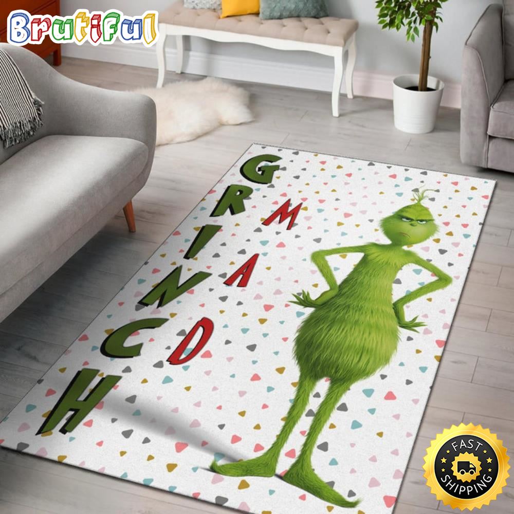 Grumpy Grinch Mad Xmas Sweet Background Grinch Bathroom Rug