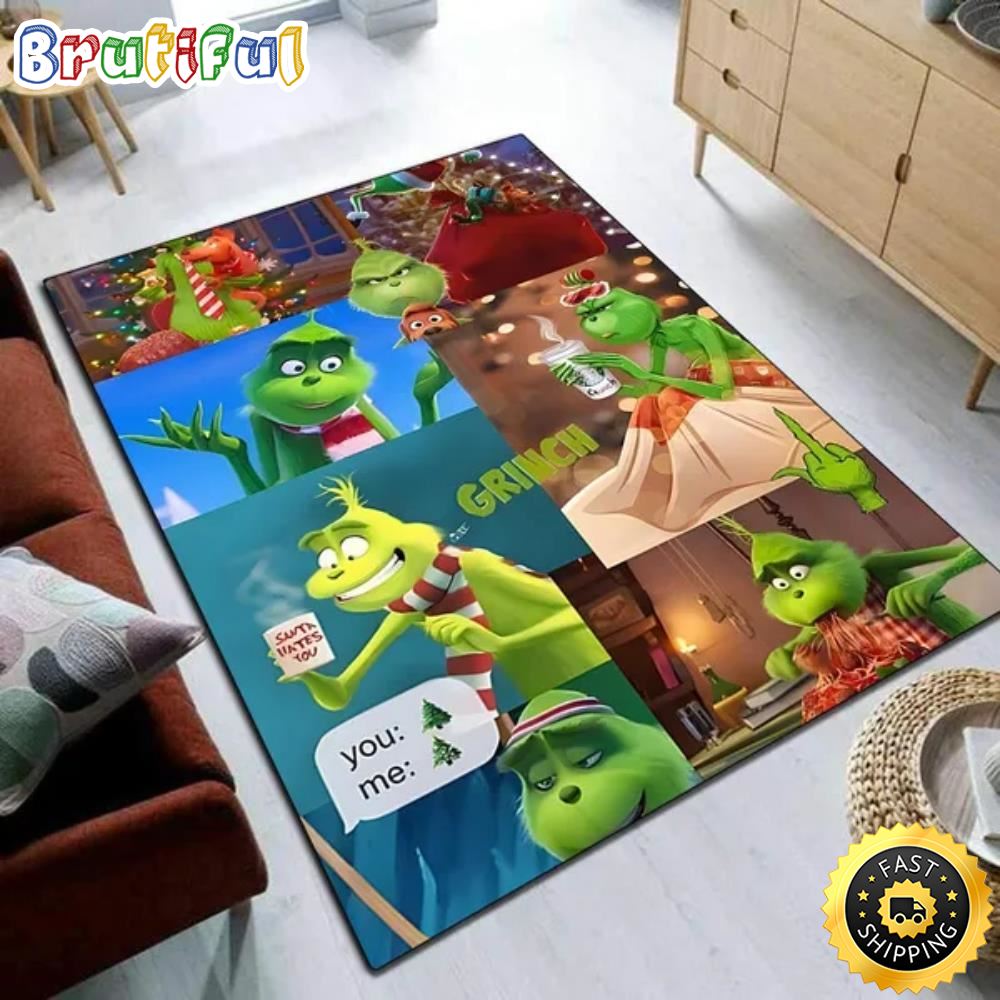 How The Grinch Stole Christmas Meme Funny 2022 Grinch Area Rug