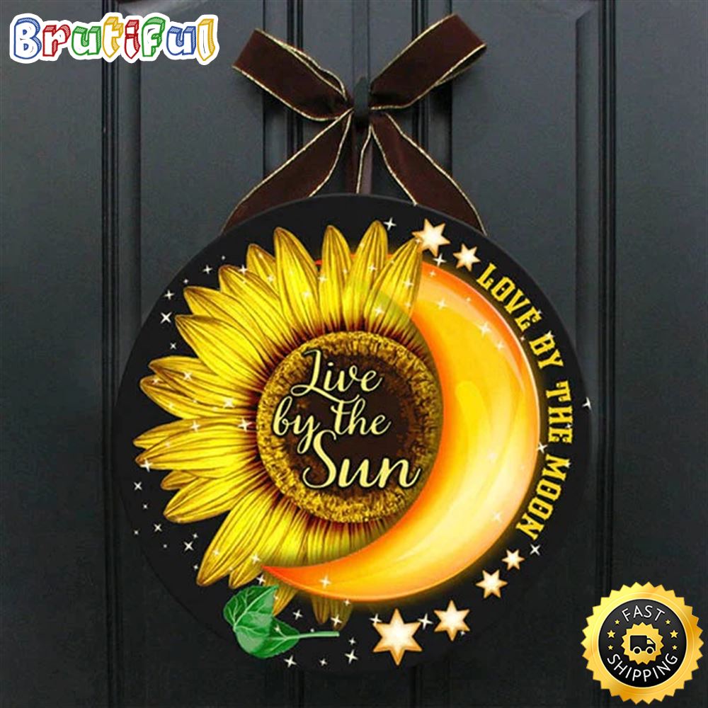 Love Peace Moon Live By The Sun Sunflower Christmas Sign