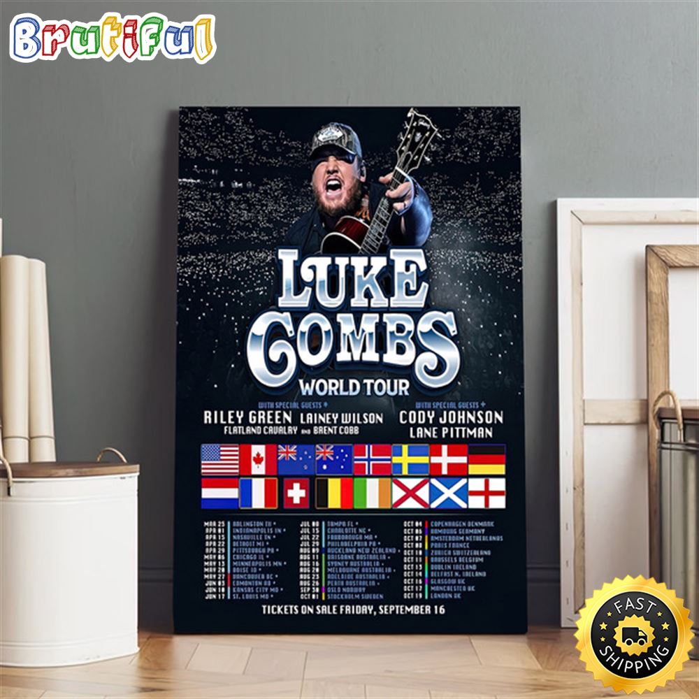 Luke Combs World Tour 2023 Dates Nissan Stadium Poster Canvas