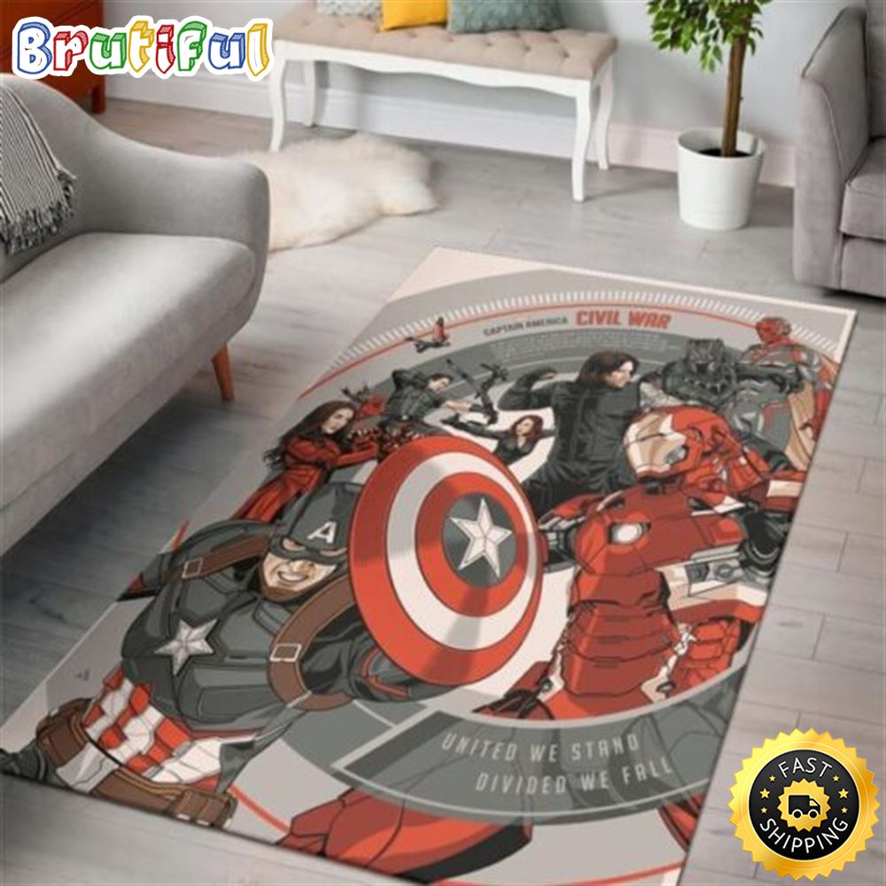 Marvel 2022 United We Stand Divideo We Fall Captain America Marvel Christmas Rug