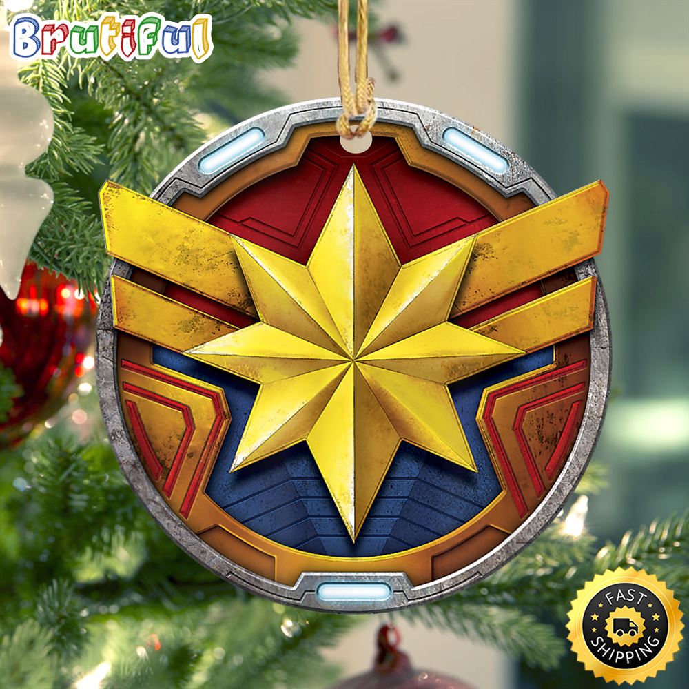 Marvel Avengers Mech Strike Mech Badge Captain Marvel Ornament