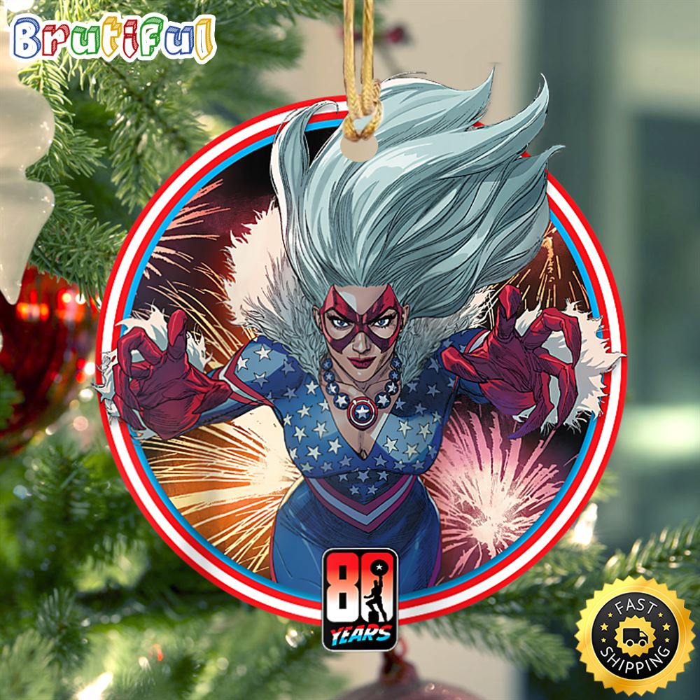 Marvel Black Cat Captain America 80th Anniversary Captain Marvel Ornament