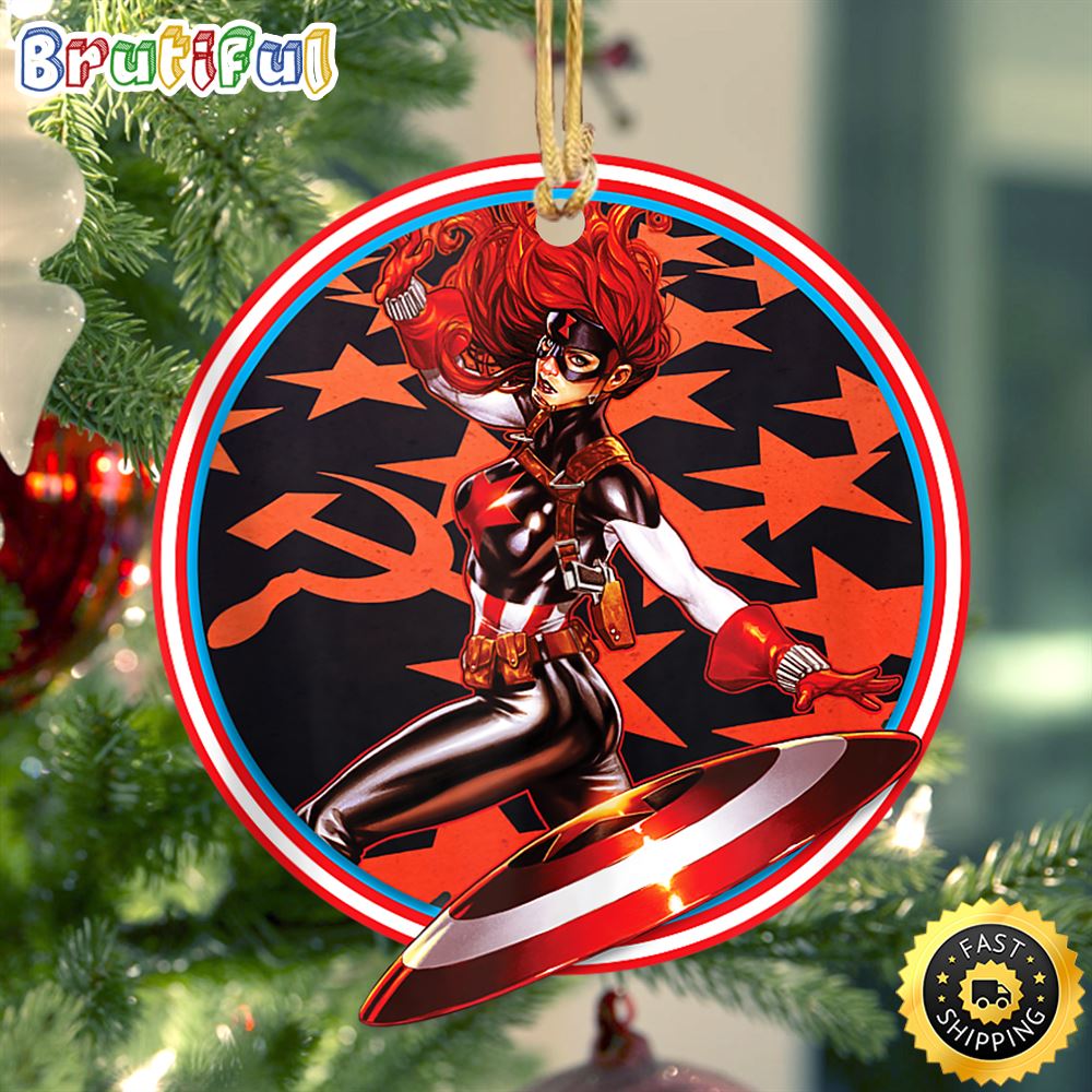 Marvel Black Widow Captain America 80th Anniversary Captain Marvel Ornament