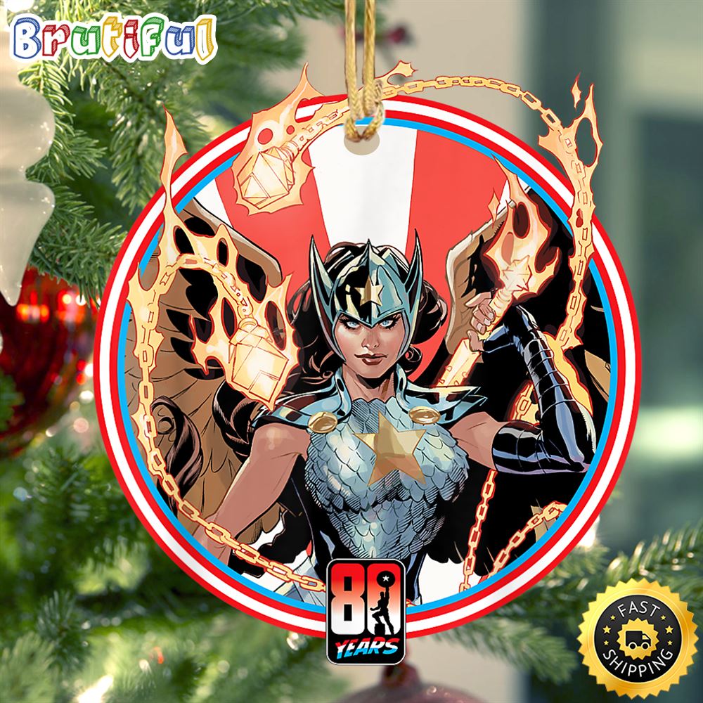 Marvel Valkyries Captain America 80th Anniversary Captain Marvel Ornament