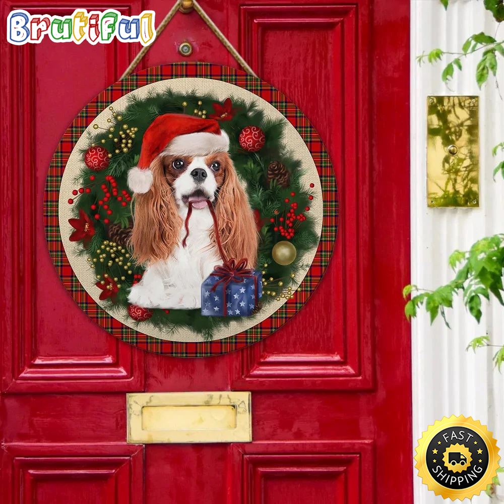 Merry Christmas Cavalier King Charles Spaniel Dog Christmas Sign